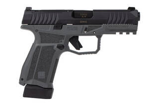 AREX Delta M Gen 2 OR 9mm Pistol in Grey has non-slip stippling textured grips